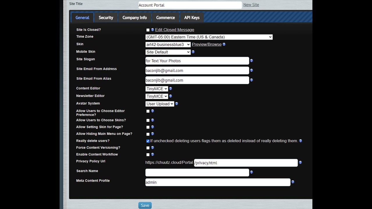 C. Site Settings