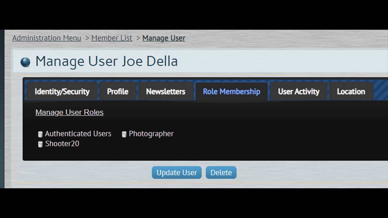 J. User Assigned Roles