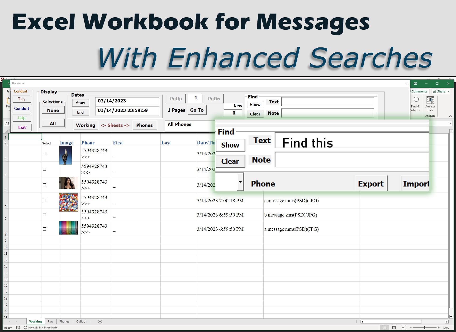 Excel Workbook for Advanced Searches