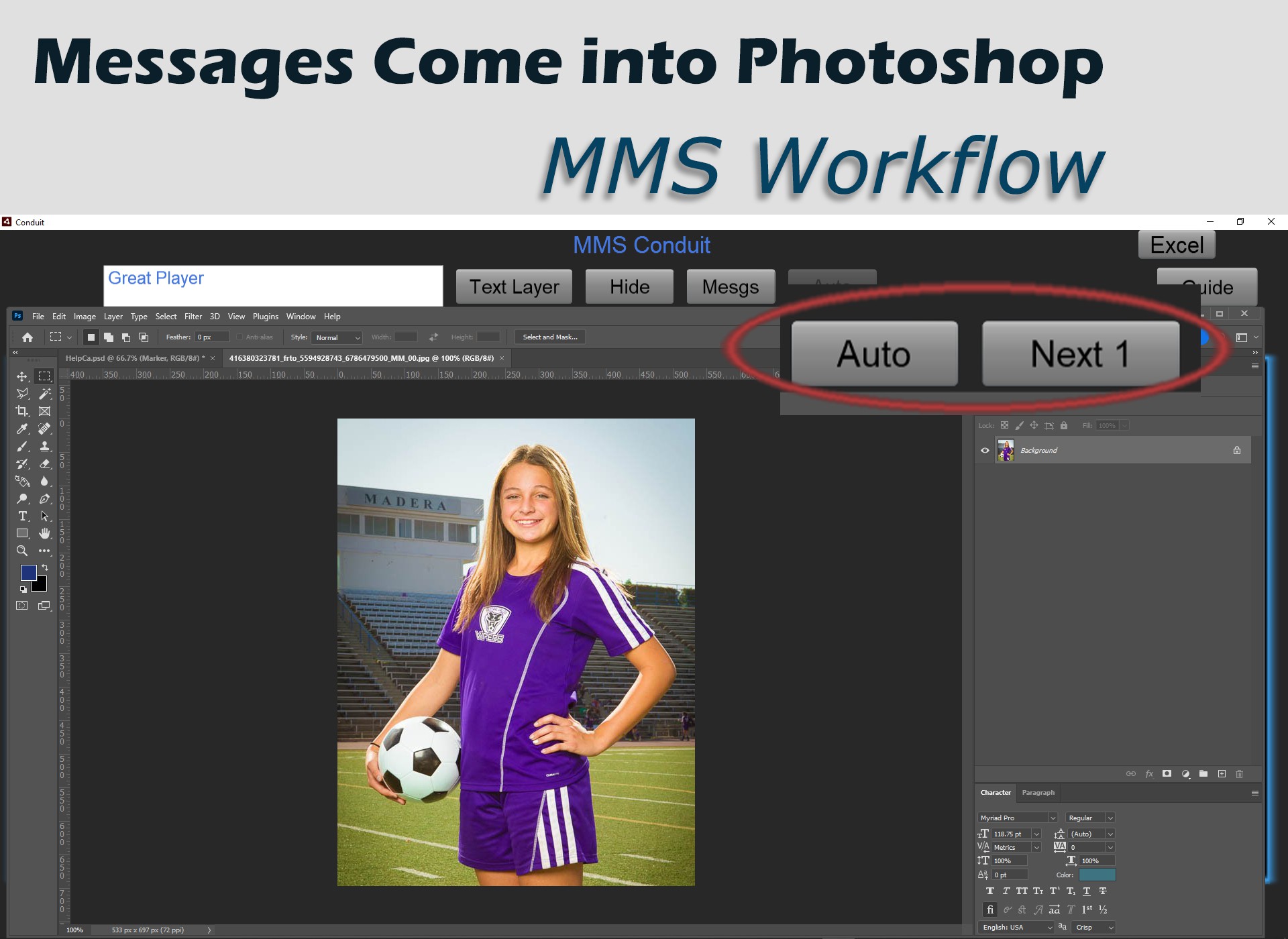 Messages Come Into Photoshop