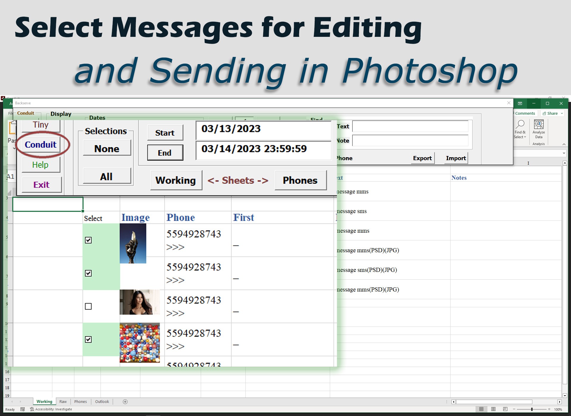 Select in Excel for Editing