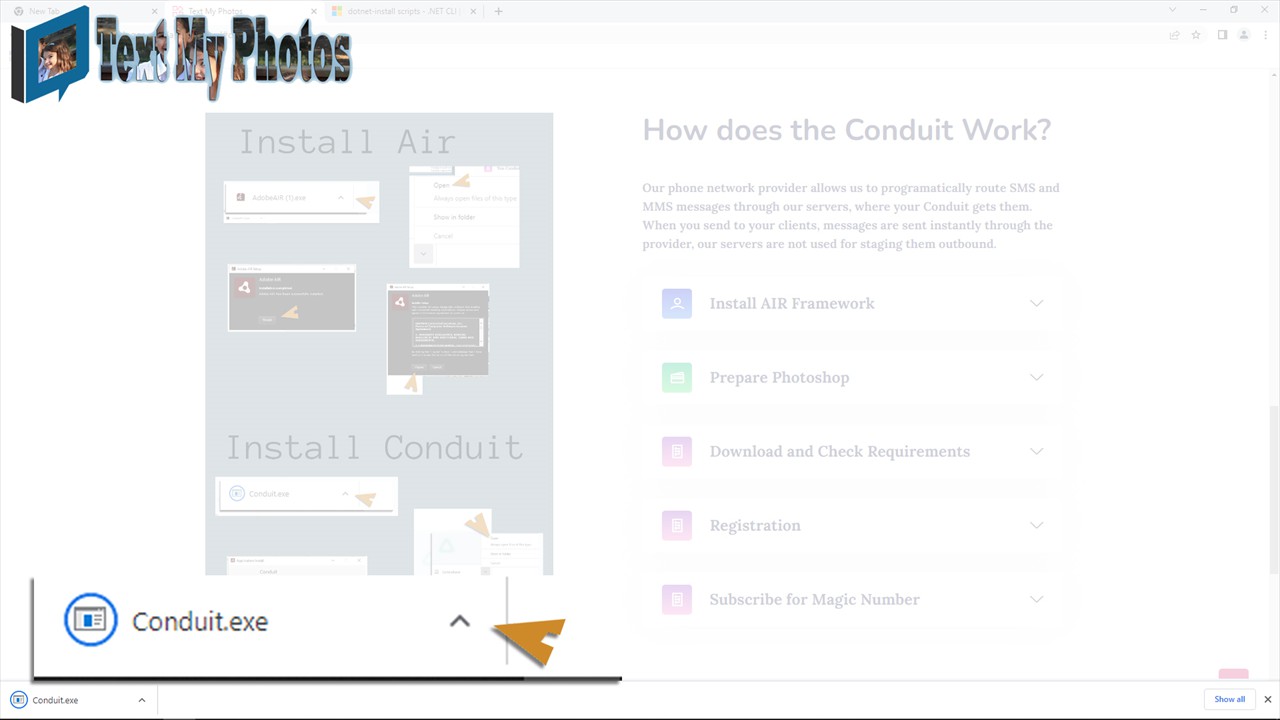 Conduit is Downloaded, click to select choice