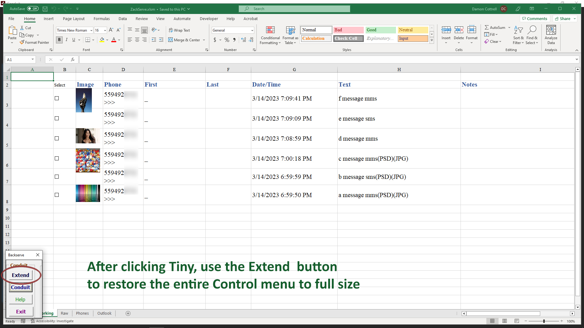 Extended Menu